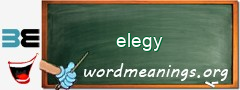 WordMeaning blackboard for elegy